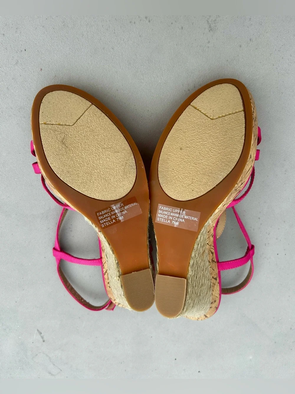 BP Hot Pink Cork Platform Wedges Stella Sz.7.5